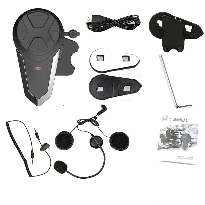 Color: Red - BT-S3NS Motorcycle Helmet Intercom Moto Helmet BT5.0 Headset Waterproof Intercomunicador BT Interphone FM
