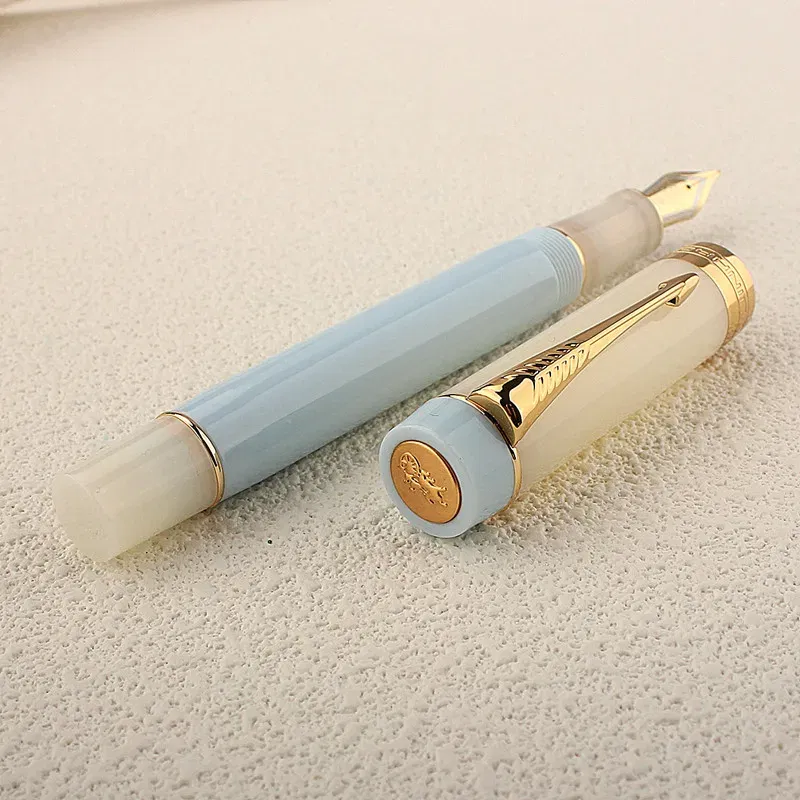 Color: Burgundy, Nib Size: M - JINHAO 100 Centennial Fountain Pen Resin Gold Clip Nib EF F M Students Pens Business Stationery School Office Supplies PK 9019