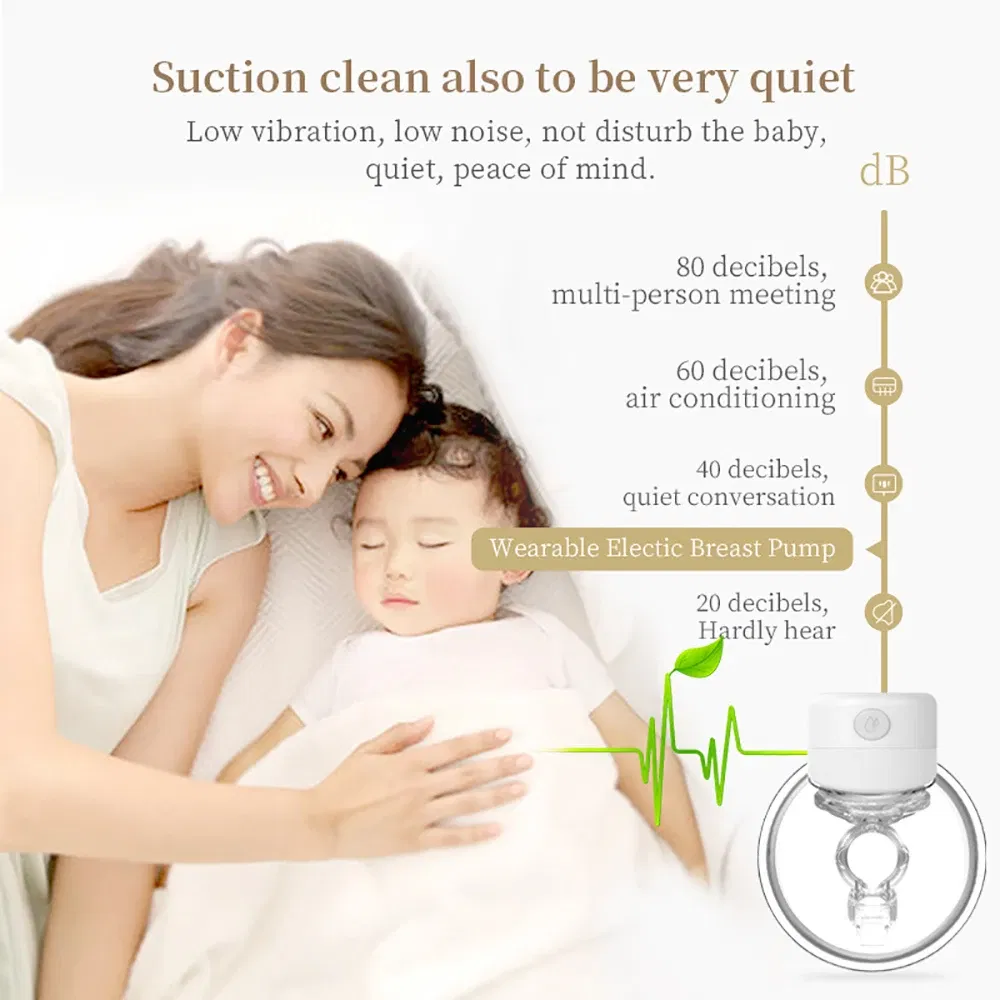 Color: Light Grey - S12 Portable Electric Breast Pump Silent Wearable Automatic Milker LED Display USB Rechargable Hands-Free Portable Milker NO BPA