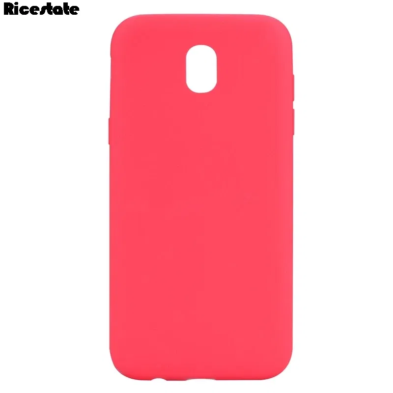 Color: Red, Material: Plastic - Solid color Case For Samsung Galaxy J5 J530 J3 J330 J7 2017 J730 J4 J6 Plus J8 2018 European version Matte Silicone soft case