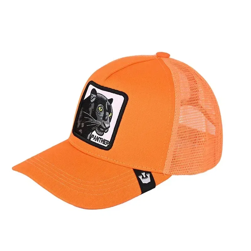 Color: green - Baseball Caps Men Women Snapback Hip Hop Cap With Fashion Animals Embroidery Summer Breathable Mesh Trucker Caps Streetwear Bone