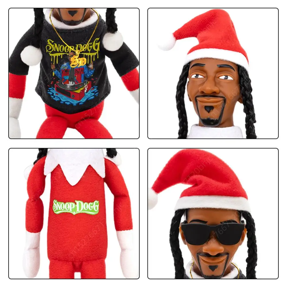 Color Name: Blue - Snoop Dogg Snoop on a Stoop Christmas Elf Doll 12” Plush Toys Figurine Shelf Decor Includes Elf Toy Tshirt Sunglasses Necklac