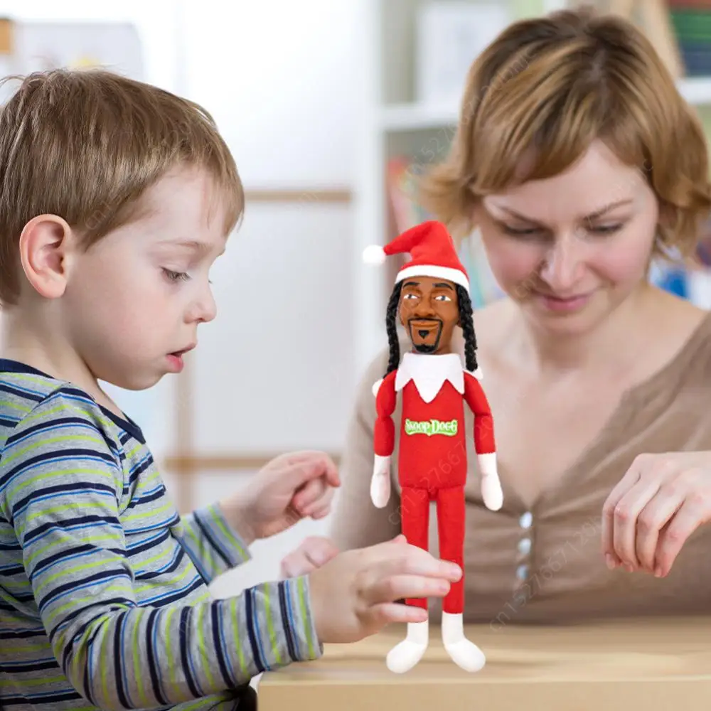 Color Name: Blue - Snoop Dogg Snoop on a Stoop Christmas Elf Doll 12” Plush Toys Figurine Shelf Decor Includes Elf Toy Tshirt Sunglasses Necklac