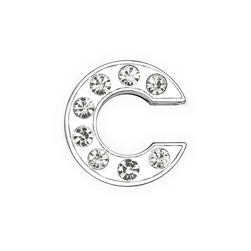 Color: green - Rhinestone Slide Charms Letters For Jewelry Making Women Bracelet 8mm Alphabet A-Z Pet Collar Necklace DIY Accessories Gift