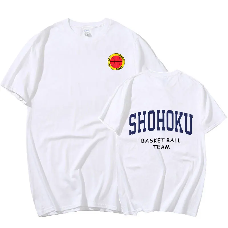 Color: SKY BLUE, Size: XXL - Japanese Anime Shohoku Basket Ball Team T-Shirt Men Women Sakuragi Hanamichi Print T Shirts Oversized Cosplay Unisex Clothes