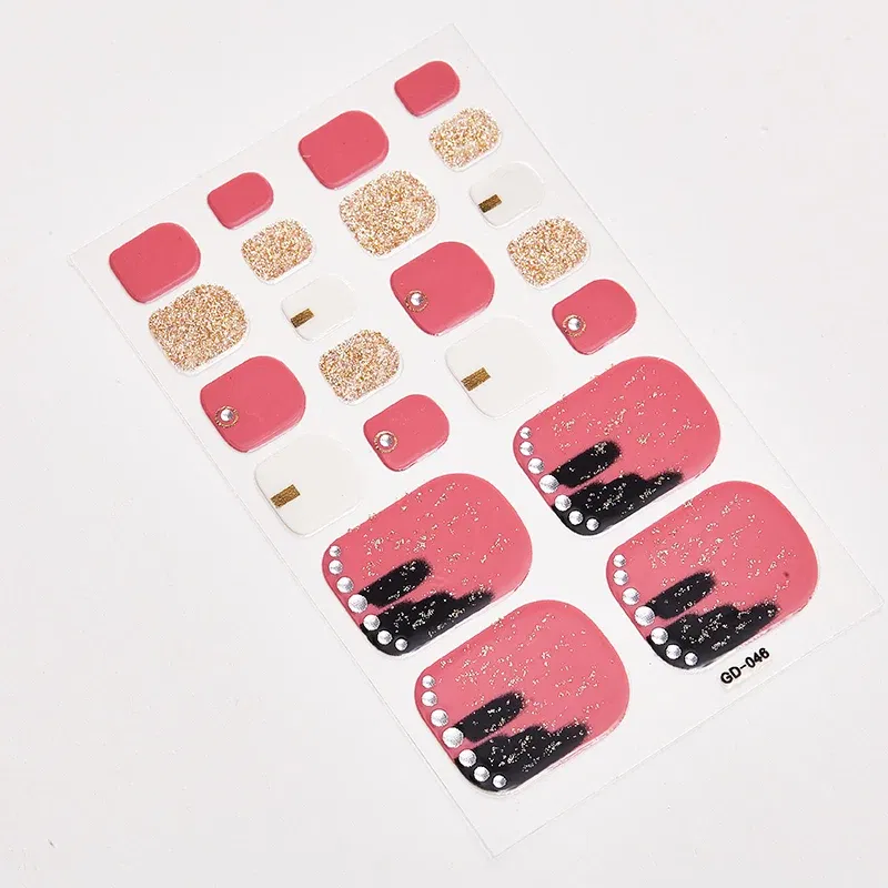 Color: Amy Green - 22 Tips/Sheet Women Salon Nail Wraps DIY Self Adhesive Nail Sticker Decals Plain Stickers Nails Sticker Designer Designed