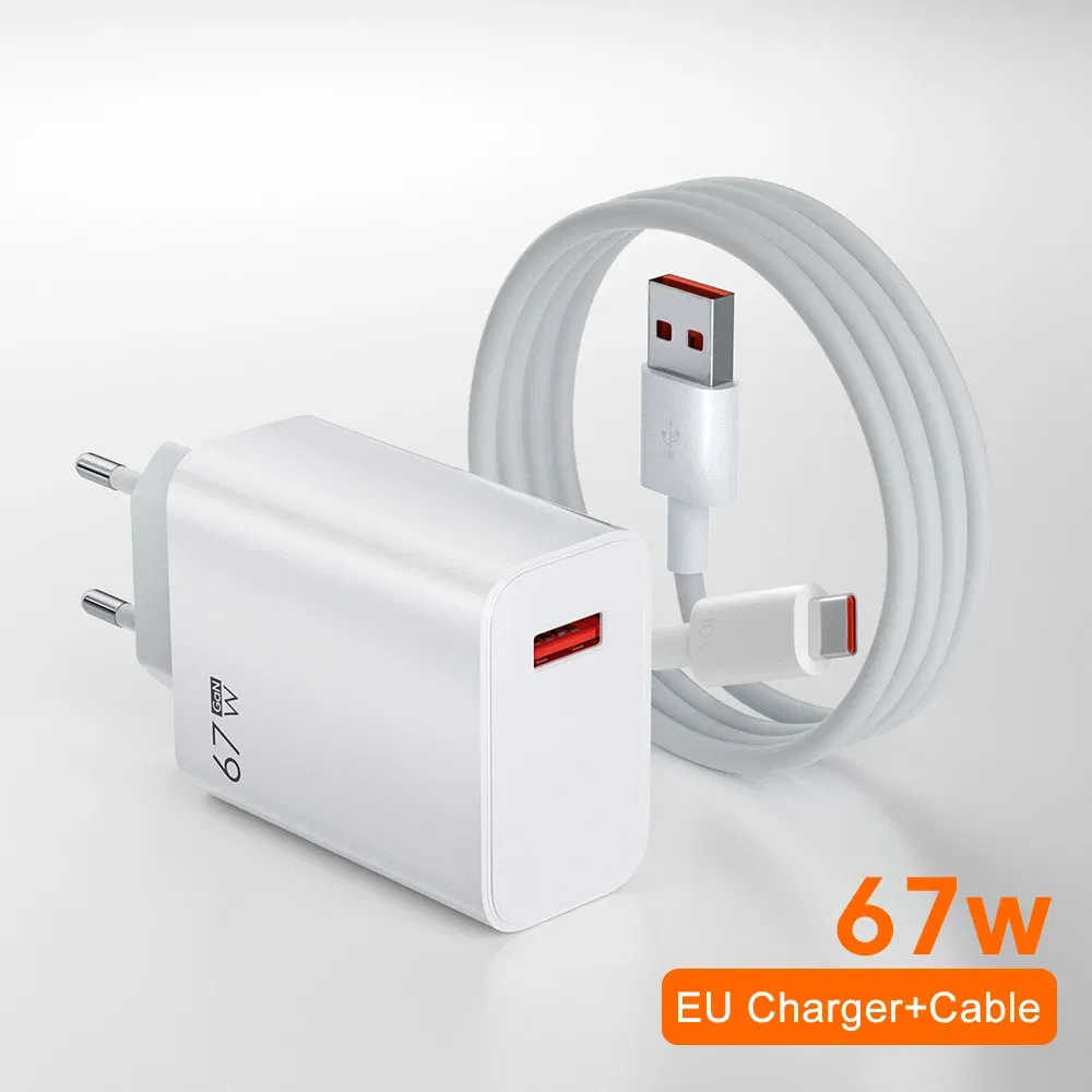 Plug Type: BR - Xiaomi 67W Super Fast Charger USB Type-C PD Interface Charging Fast Charging Phone Charger For iPhone15 Samsung Huawei Data Line