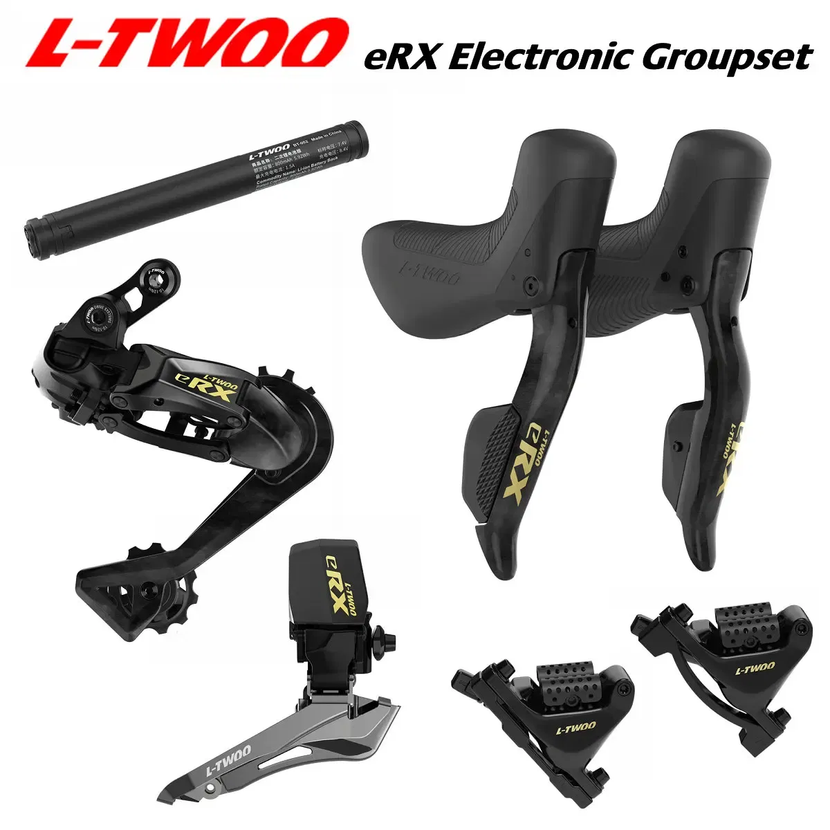 Color: Black - LTWOO eRX Road Electronic Groupset, eRX 2x12s / 2x11s Electronic Groupset, ERX Replaceable Battery, APP Programming