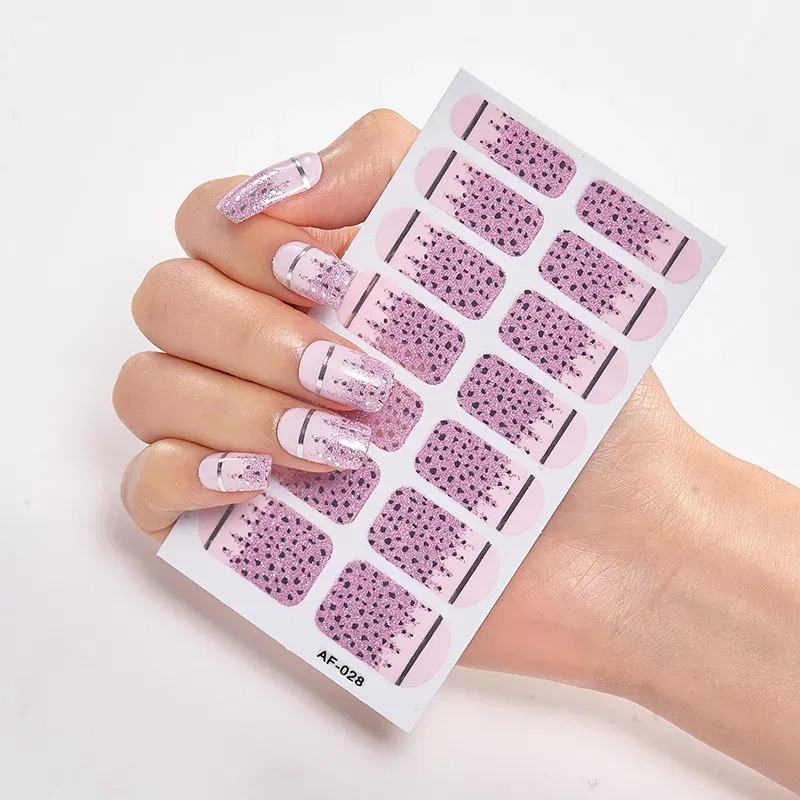 Color: green - Nail Sticker set Self Adhesive Nail Sticker Nail Strips Nailart Sticker Sticker For Nails Foil Nail Art Stickers 2020 Shiny