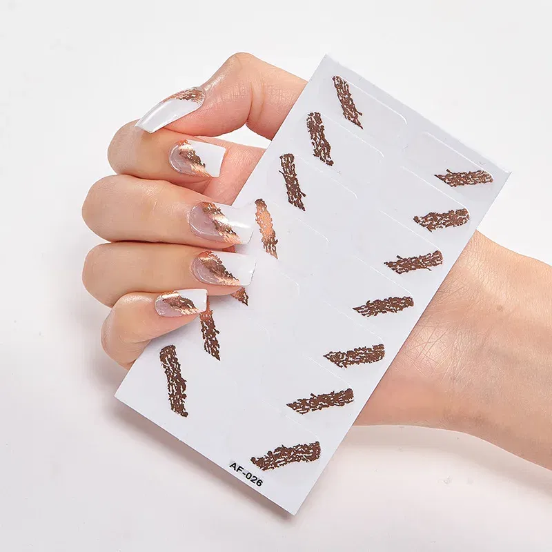 Color: green - Nail Sticker set Self Adhesive Nail Sticker Nail Strips Nailart Sticker Sticker For Nails Foil Nail Art Stickers 2020 Shiny