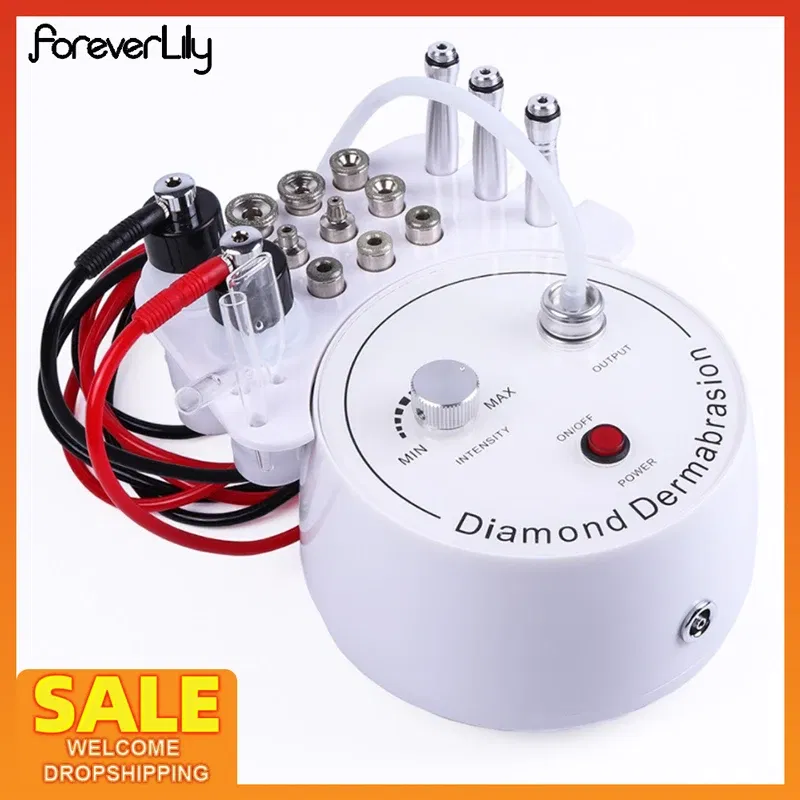 Color: Red, Ships From: CHINA, Power Source: us - 3 in1 Diamond Microdermabrasion Dermabrasion Machine Water Spray Exfoliation Beauty Machine Wrinkle Removal Facial Peeling Tools