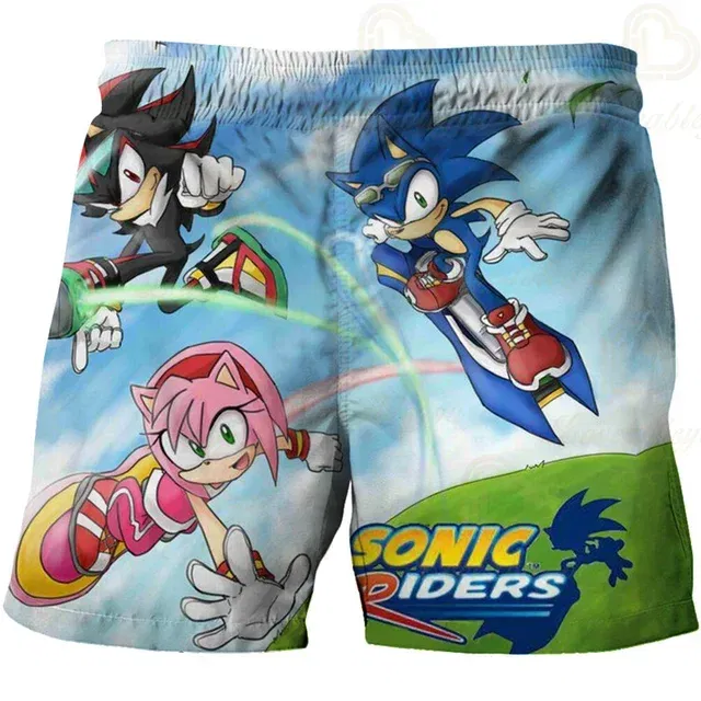 Color: Yellow, Kid Size: 4T - New Anime Kids Sonic Shorts Fashion Boys Girls Clothes Harajuku Cute Baby Cartoon Casual Summer Boy Boy Beach Pants