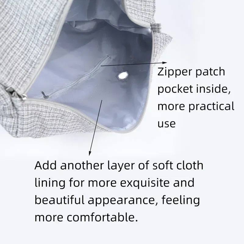 Color: WHITE - TANQU Classic Mini linen canvas organizer fabric inner lining Insert for Obag Mini O Bag Women's Handbag Accessory