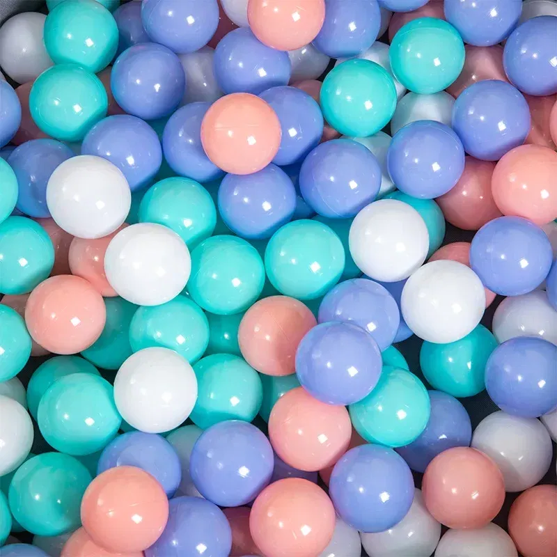 Color: Lemon yellow - 50pcs Colorful Love Star Plastic Ocean Ball Pits Eco-Friendly Funny Baby Kid Swim Pit Play Toy Water Pool Ocean Wave Balls Gifts