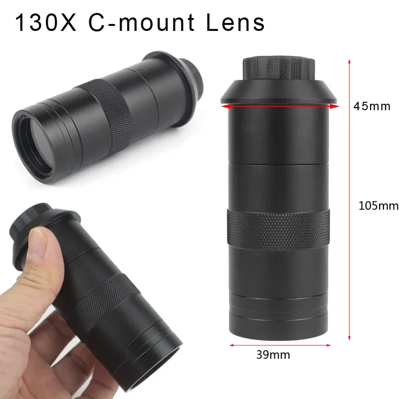 Color: Red - SONY 48MP 4K 1080P HDMI USB Digital Video Monocular Microscope Camera 130 Zoom C-Mount Lens For Phone PCB Soldering Repair Tools
