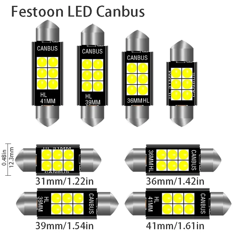 Emitting Color: WHITE, Color Temperature: 3000K - 1pcs 3030 Festoon 31mm 36mm 39mm 41/42mm C5W Led Bulb CANBUS C10W Dome Reading Lamp Car Beleuchtung Interior License Plate Light