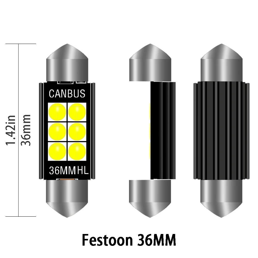 Car LED Light Festoon 31mm 36mm 39mm 41mm CANBUS no error 3030 6SMD 3