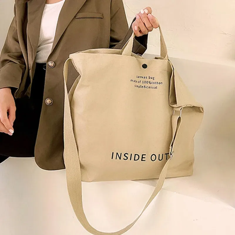 Color: SKY BLUE - High Quality Canvas Men and Women Simple Cross-body Bag Wash Canvas Thick Handbag Large Capacity Arts Students Package Satchel