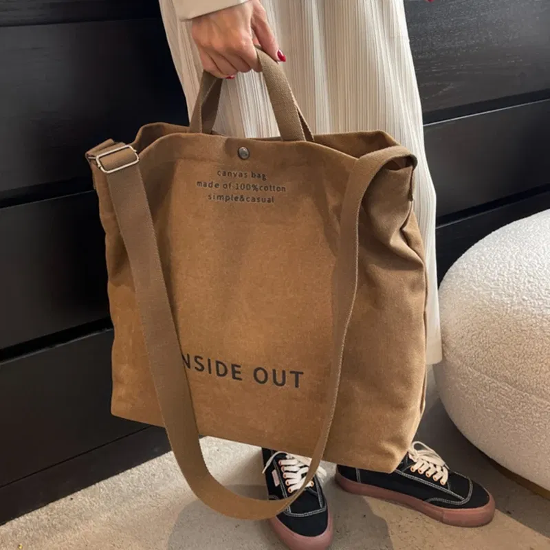 Color: SKY BLUE - High Quality Canvas Men and Women Simple Cross-body Bag Wash Canvas Thick Handbag Large Capacity Arts Students Package Satchel