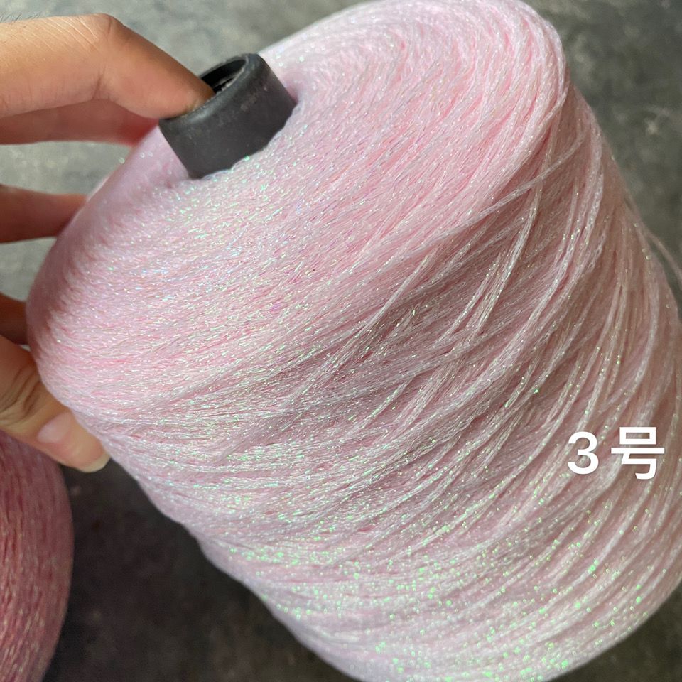 Color: Green - 50g/ball Colorful Unique Gold Silver Wool Cotton Metallic Yarn Skein Crochet Thread Glitter Hand-woven Craft Bag