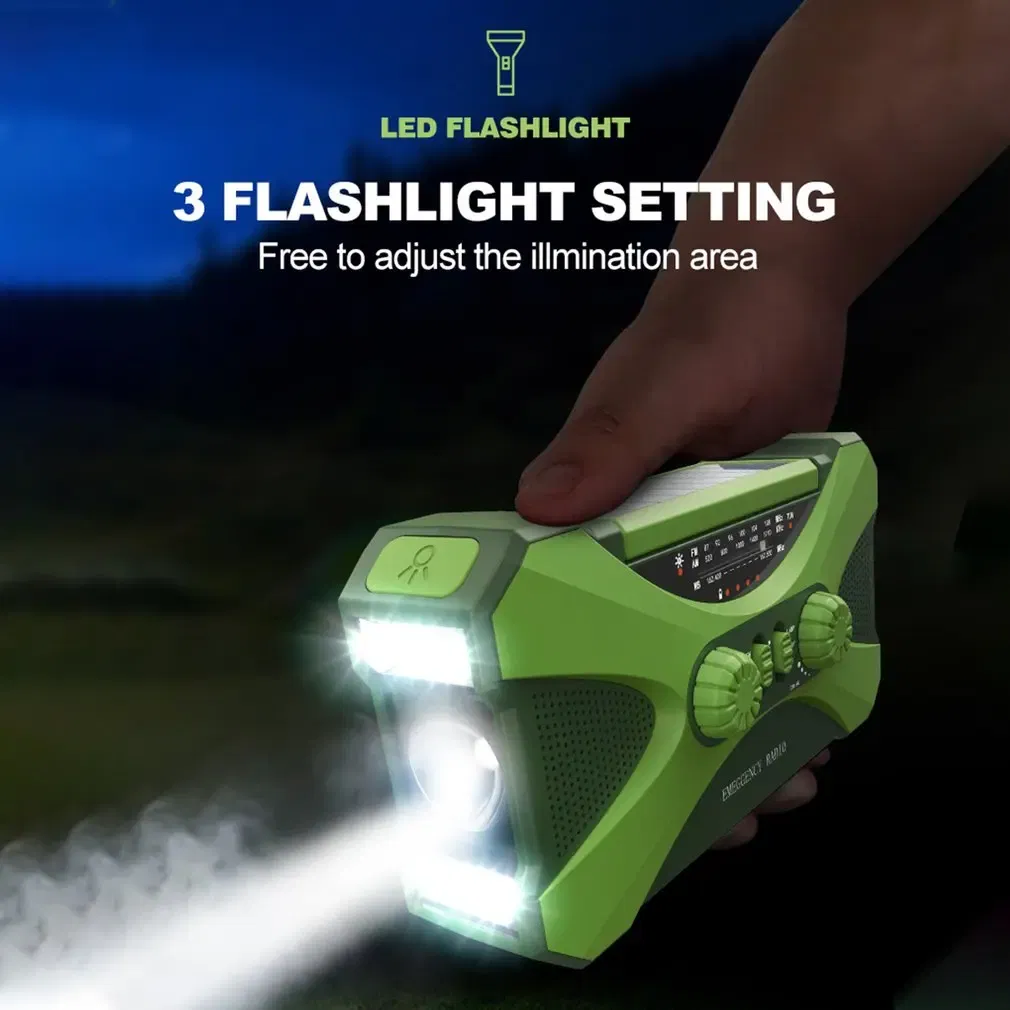 Color: green, Ships From: CHINA - New! 10000mAh Emergency Radio Portable AM FM WB NOAA Solar Hand Crank Radios Weather Radio LED Flashlight SOS Alarm Power Bank .