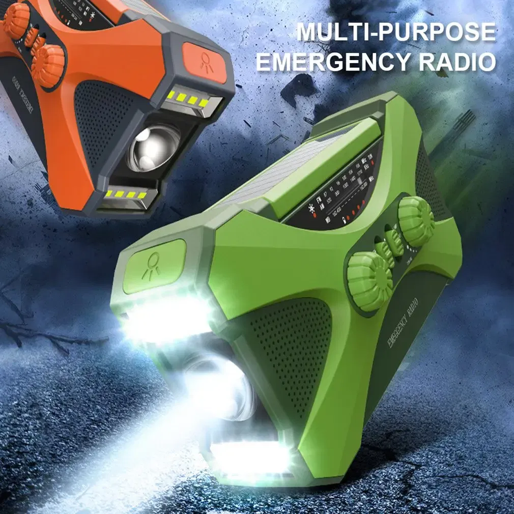 Color: green, Ships From: CHINA - New! 10000mAh Emergency Radio Portable AM FM WB NOAA Solar Hand Crank Radios Weather Radio LED Flashlight SOS Alarm Power Bank .