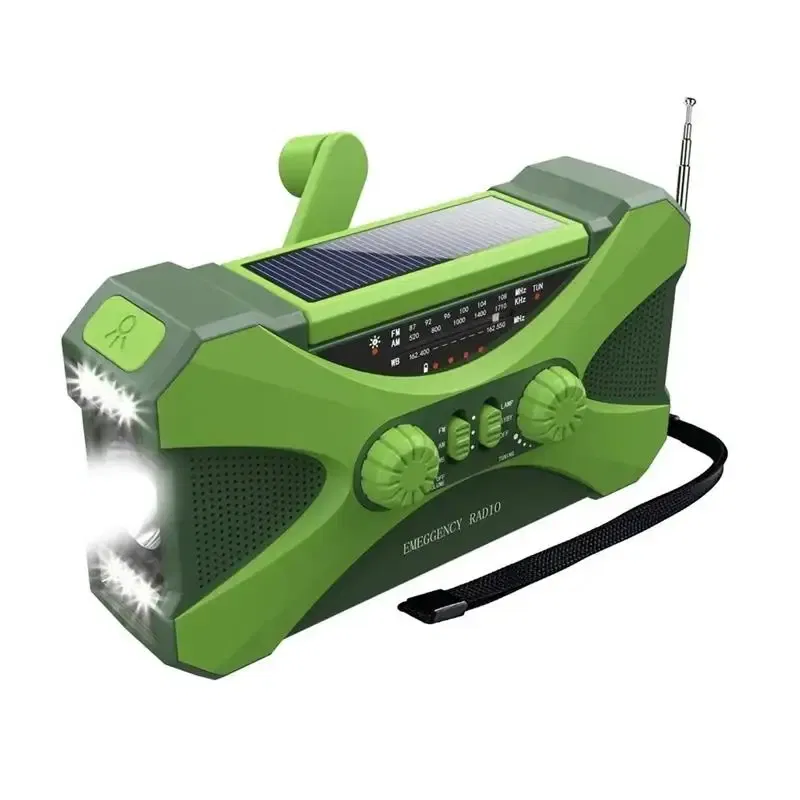 Color: green, Ships From: CHINA - New! 10000mAh Emergency Radio Portable AM FM WB NOAA Solar Hand Crank Radios Weather Radio LED Flashlight SOS Alarm Power Bank .