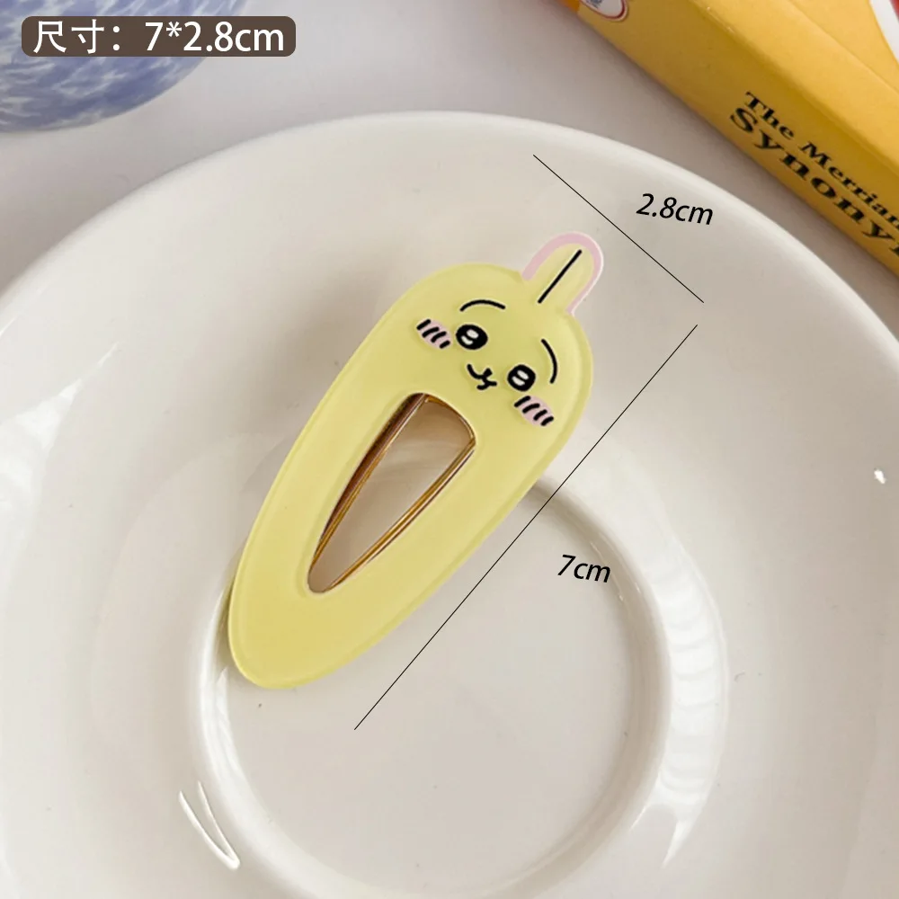 Color: Orange - 2024 Creative Duck Beak Hairclip Anime Figure Chiikawa Hachiware Girl's Forehead Fringe Side Hair Clip Student Hair Accessories