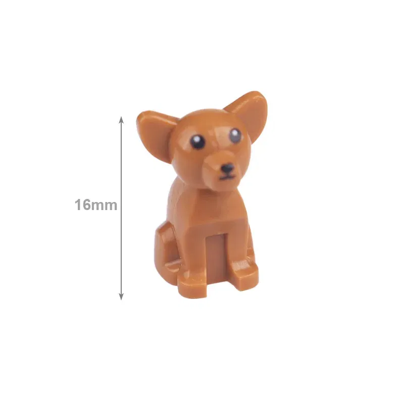 Color: black - MOC City Animal Building Block Figures Hare Dairy Cow Squirrel Dolphin Pug DIY Farm Street View Accessories Bricks Toys Gifts
