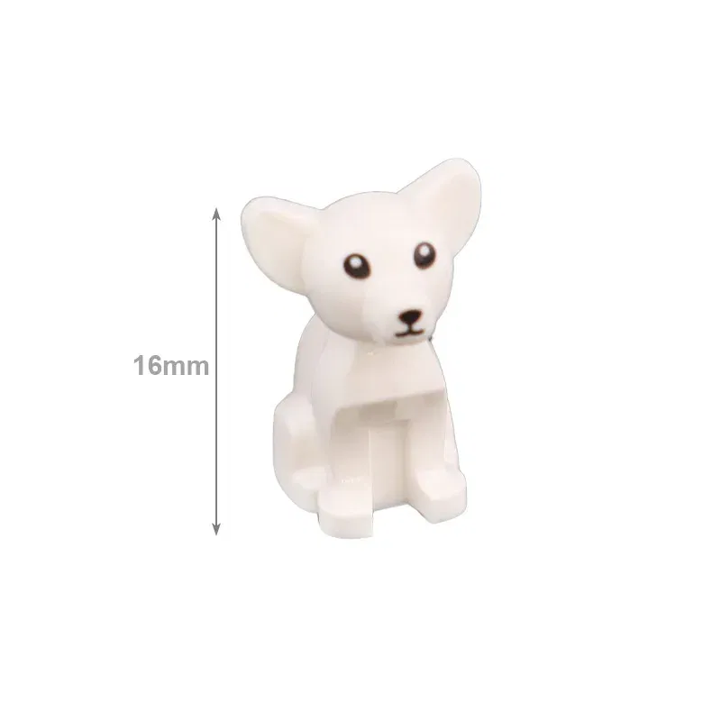 Color: black - MOC City Animal Building Block Figures Hare Dairy Cow Squirrel Dolphin Pug DIY Farm Street View Accessories Bricks Toys Gifts