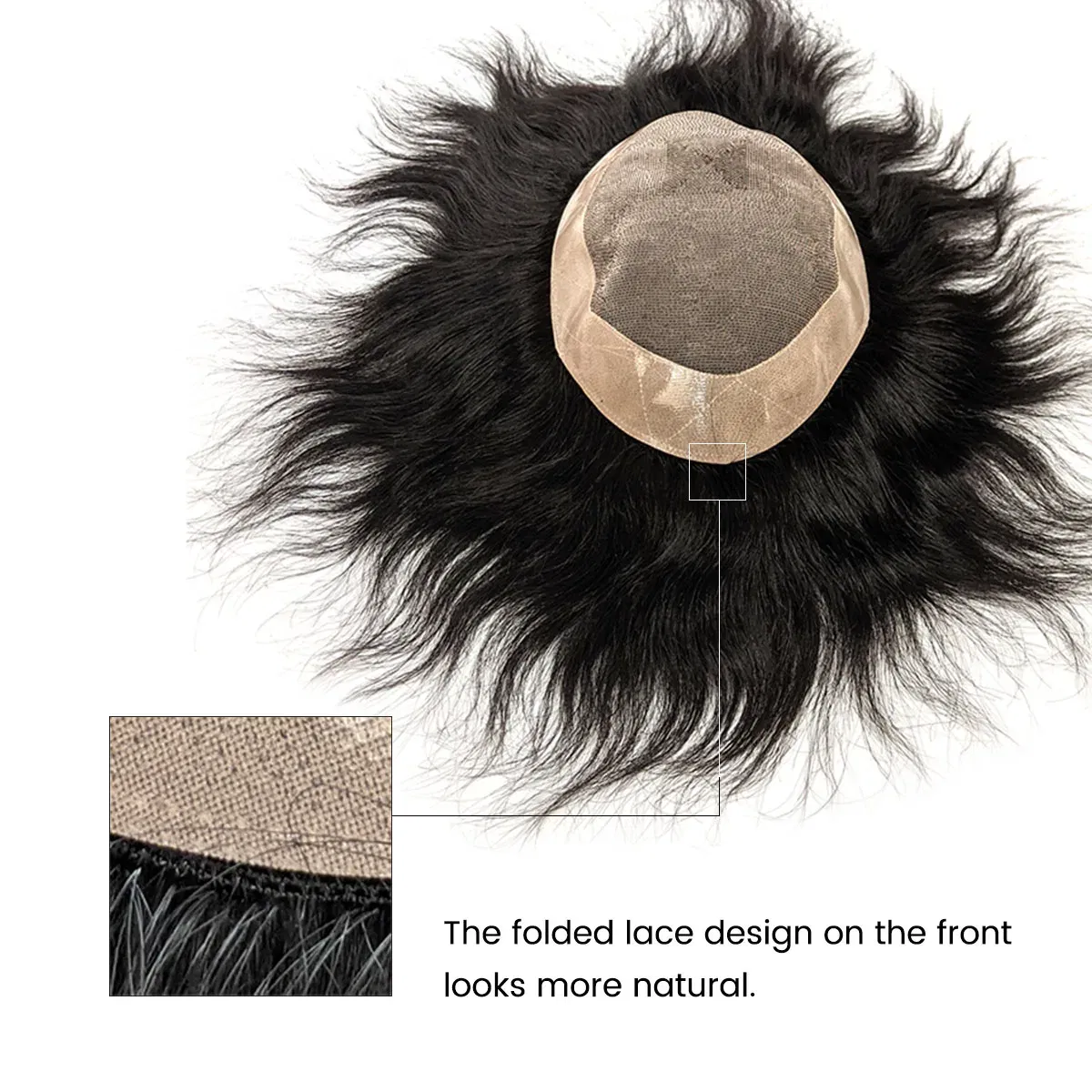 Toupee Color: 1b#, Toupee Density: 130%, Length: 8 inches, Ships From: CN, Toupee Size: 6x8, Toupee Design: free - Hywel 6 Inches Fine Mono Men Toupee Hair Capillary Prosthesis Hair Male Man Hair System for Men 100% Natural Hair Wig