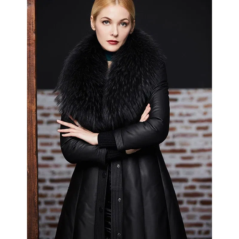 Color: Yellow, Size: XXL - Real Raccoon Fur Scarves Woman 100% Pure Natural Raccoon Fur Collar Warm Winter Scarves Red Fox Fur Collar L#1