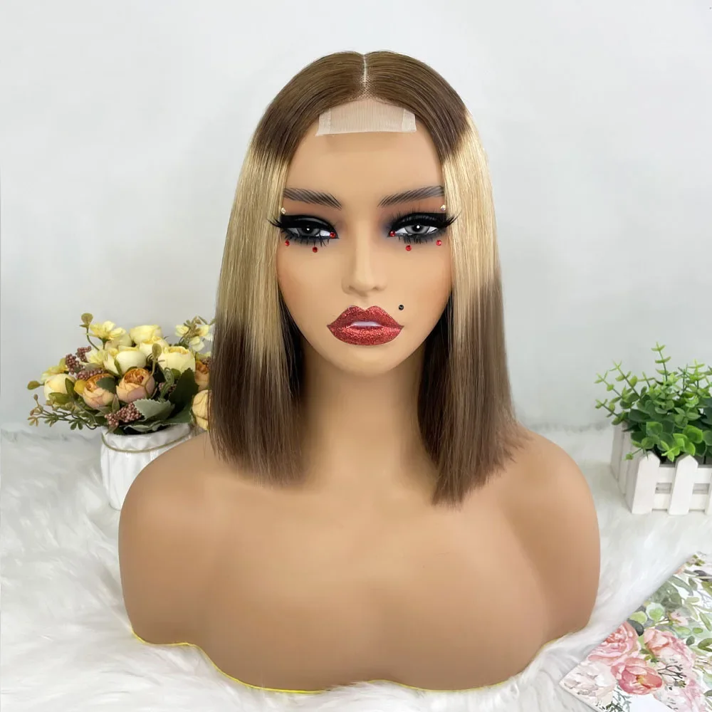 Hair Color: #2, Stretched Length: 10inches, Density: 100% - Vietname Super Double Drawn Straight Short Bob Wigs 2x6 Lace Closure Wig for Women 100% Human Hair Orange Candy Lace Closure Wig