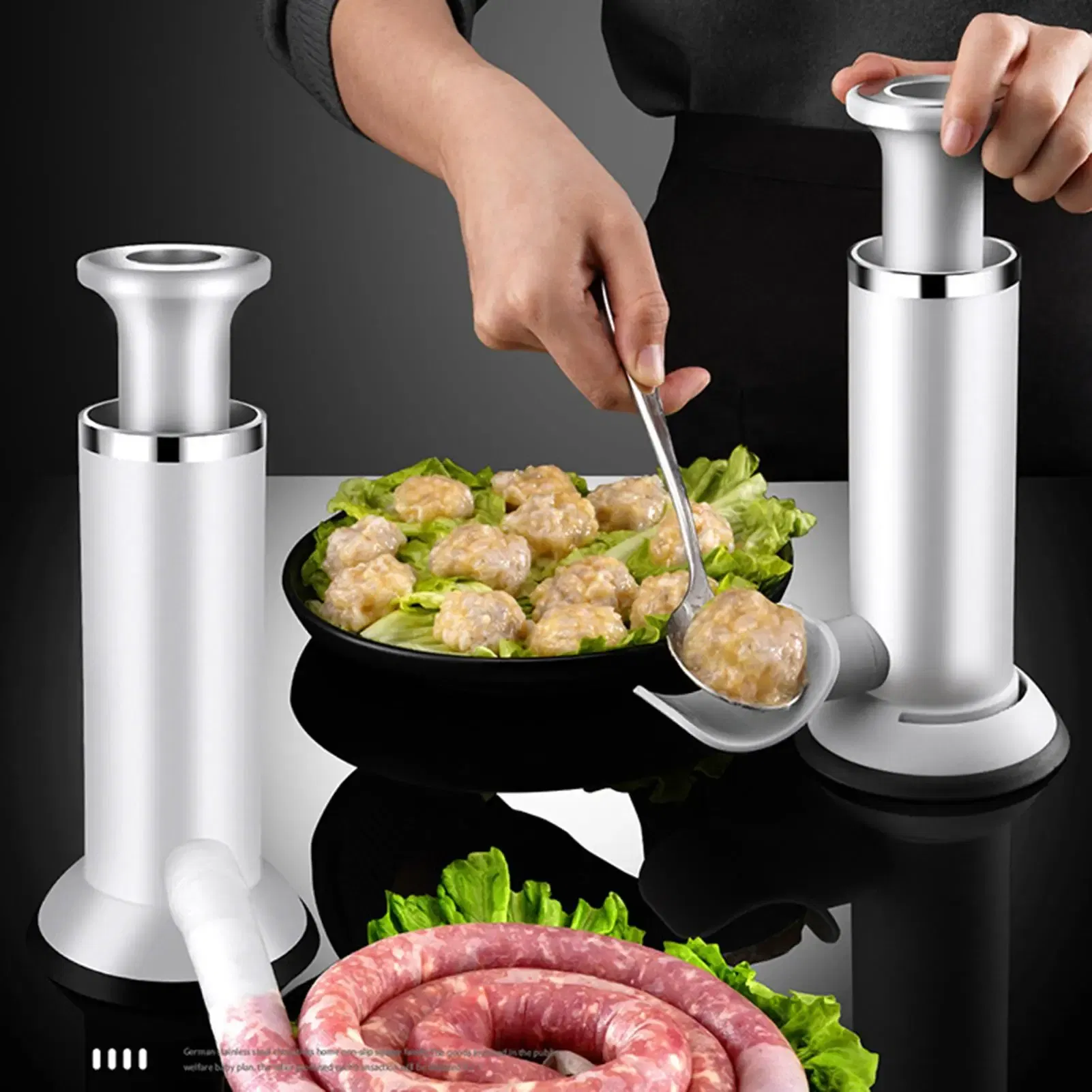 Ships From: United States - Sausage Stuffer Sausage Filling Machine Homemade Manual Sausage Maker Sausage Stuffers With Meatball Maker Kitchen Artifact