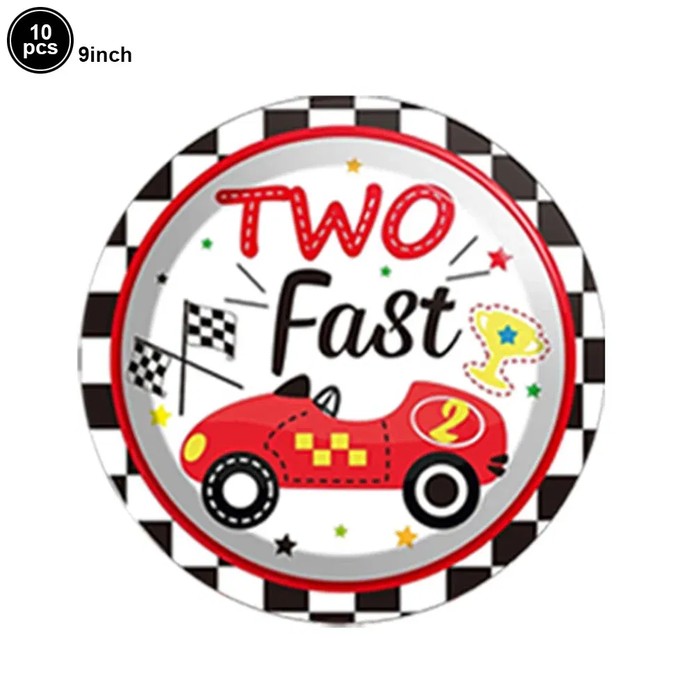 Color: army green, Capacity: 480ml - Racing Car Disposable Tableware PLates Cups Napkin Tablecloth Two Fast Birthday Party Decorations