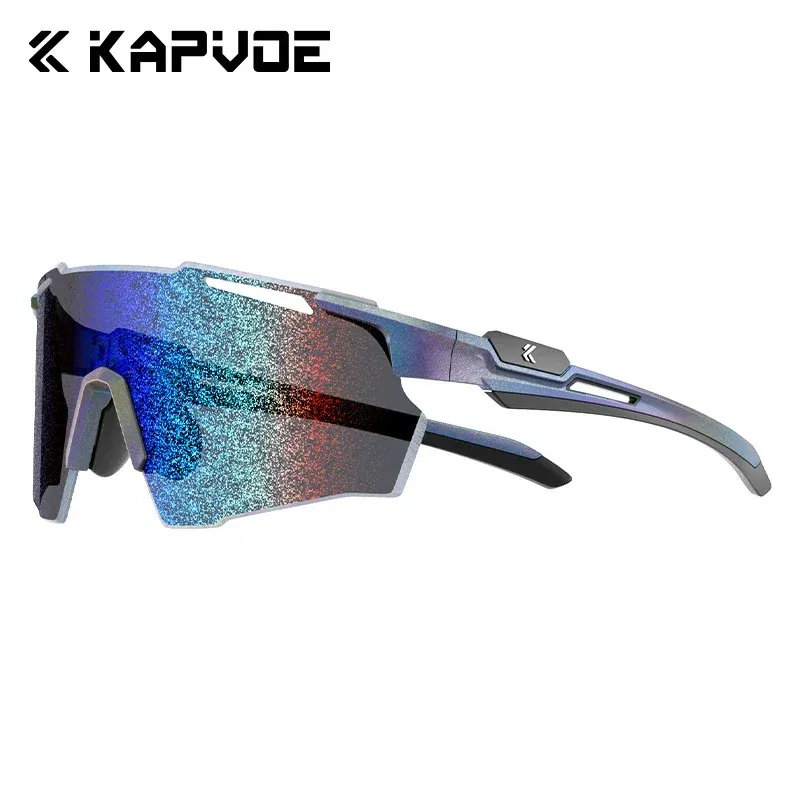 Color Name: Red - KAPVOE New Technology Nano Lenses Cycling Glasses Bike UV400 Eyewear Outdoor Sports Sunglasses Men Women Road Bicycle Goggles