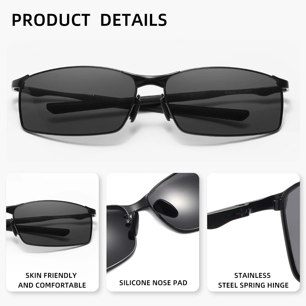 Lenses Color: Gold - Fashion Rectangle Sunglasses Polarized UV400 Parsnip Glasses For Men Women Driving Fishing Casual Eyewear
