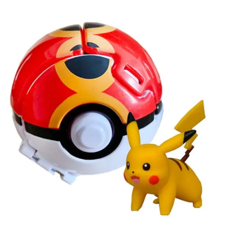 Color: green - New Pokemon Pokeball Anime Action Figurse Pikachu Squirtle Pocket Monster Variant Pok?©mon Game Elf Ball Model Toys Kids Gift