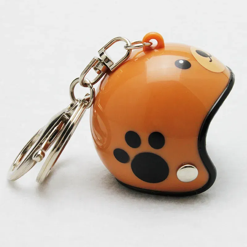 Color: Dark Orange - New Motorcycle Helmets Key chain Women men Cute Safety Helmet Car Keychain Bags Hot Key Ring gift Jewelry wholesale 17022