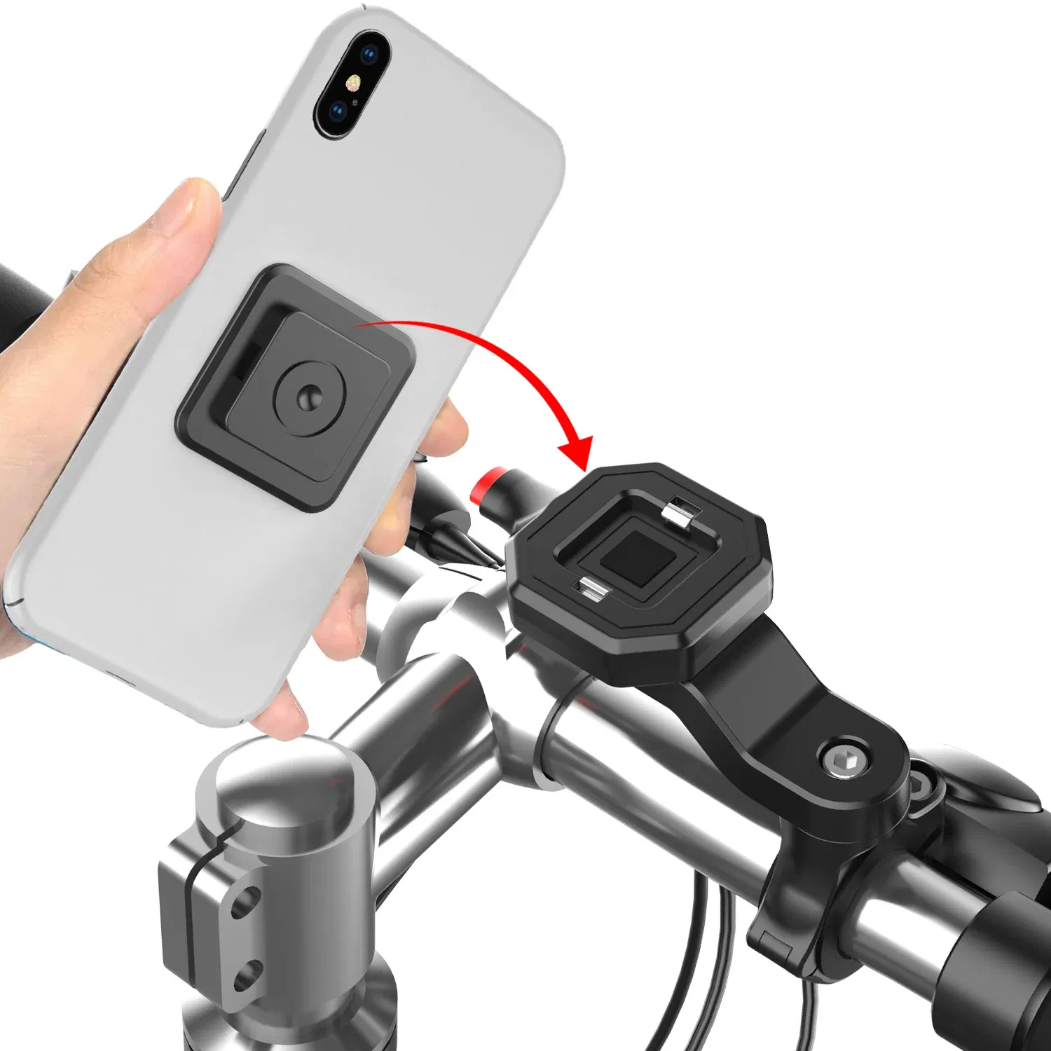 Universal Bicycle Mountain Bike Phone Holder MTB Motorcycle Scooter Handlebar Mobile Phone Mount Stand Security Lock Bracket