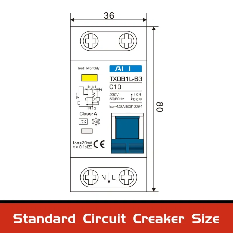 Rated Current: 20A, Ships From: CHINA, Poles Number: 1 - Type A AC CLASS Rcbo 110V 220V RCCB 10A 20A 40A 50A 63A 30mA Residual Current Circuit Breaker Leakage WIth Overload Protection