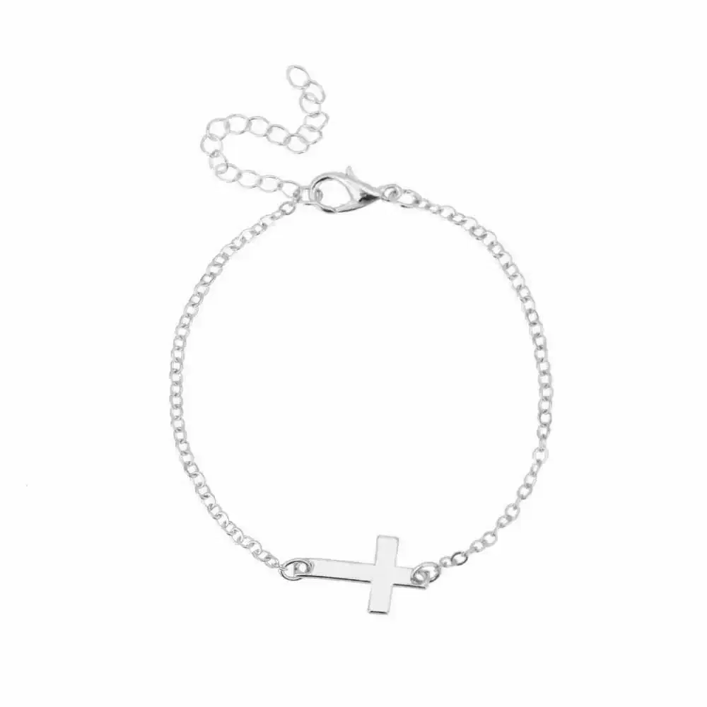 Metal Color: Light Yellow Gold Color - ALIUTOM 2020 charm cross cross chain bracelet fashion jewelry pulseras mujer women's bracelet