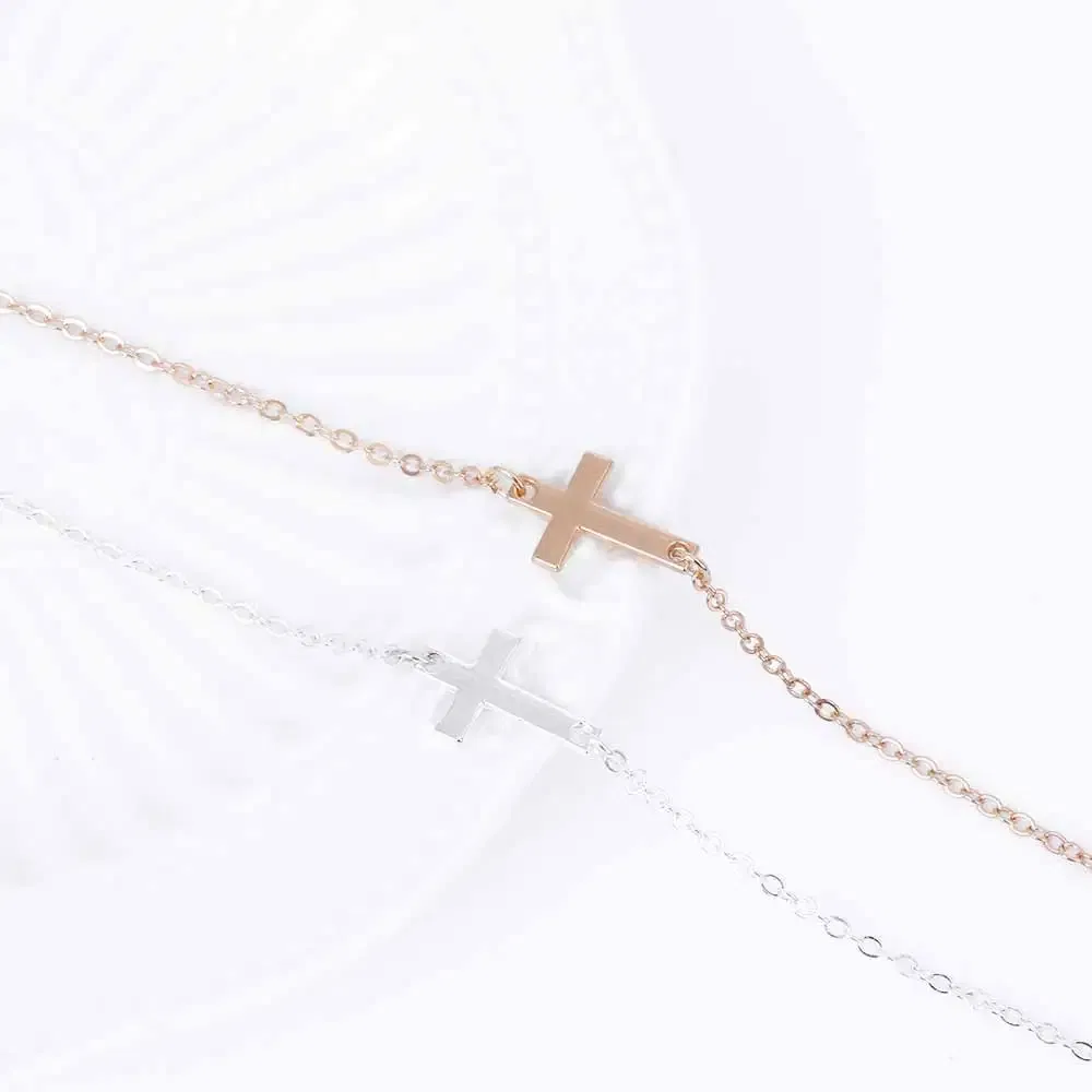 Metal Color: Light Yellow Gold Color - ALIUTOM 2020 charm cross cross chain bracelet fashion jewelry pulseras mujer women's bracelet