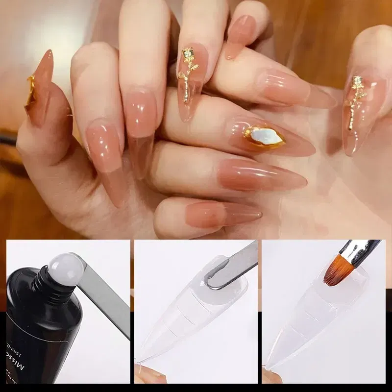 Color: Clear - 120pcs Nail Forms Full Cover False Nails Quick Building Mold Fake Nail Shaping Extend Top Molds For Gel Salon Manicure Art