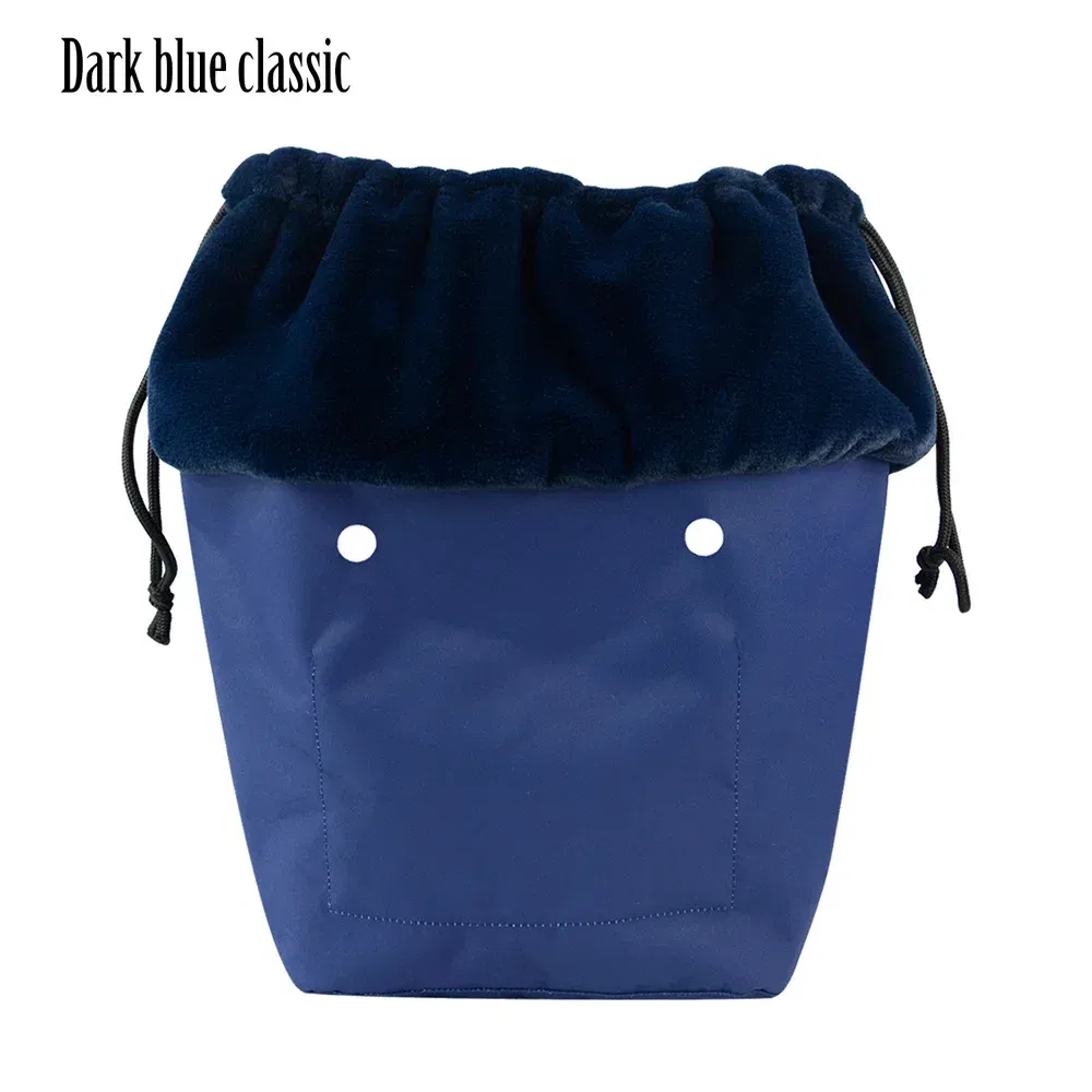 Color: Beige - 2025 Winter O Bag Large Capacity Classic Mini Plush Fur Furry Organizer Top Drawstring Colorful Inner Insert for Obag Winter