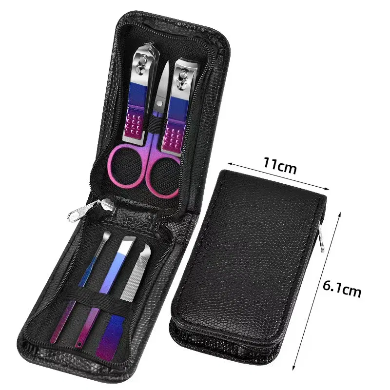Color: Pink - 6-18pcs Set Professional Stainless Steel Manicure & Pedicure Kit Precision Nail Care with Travel Case with Nail Clipper Scissor