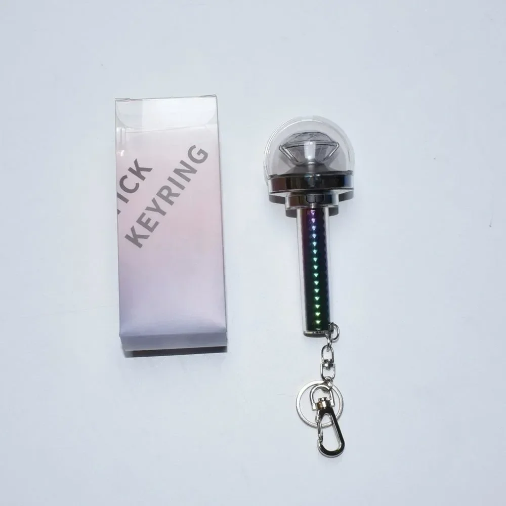 Color: Black - Kpop Idol JEONGHAN HOSHI WONWOO JUN THE8 Mini Lightstick Key Ring Glow Stick Keychains for Carat Gift