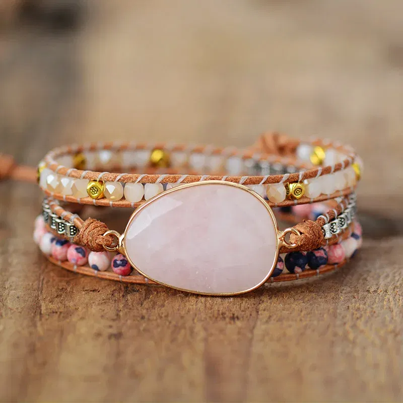 New Women Wrap Bracelet W/ Stones Crytal Vintage Weaving Statement Fancy Girls Bracelet Bijoux Gifts