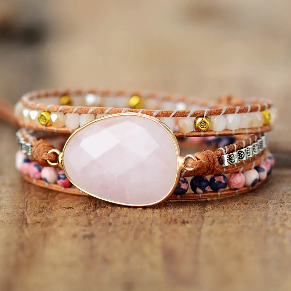 New Women Wrap Bracelet W/ Stones Crytal Vintage Weaving Statement Fancy Girls Bracelet Bijoux Gifts