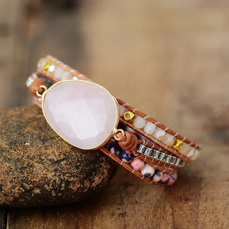 New Women Wrap Bracelet W/ Stones Crytal Vintage Weaving Statement Fancy Girls Bracelet Bijoux Gifts
